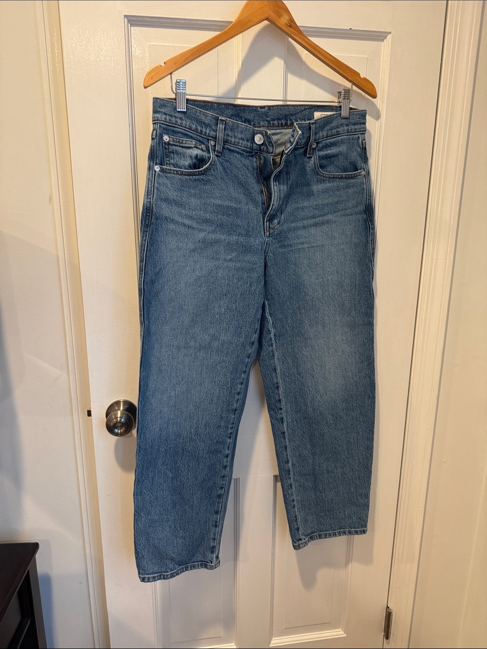 AYR Cropped High-Rise Straight Jeans - Blue